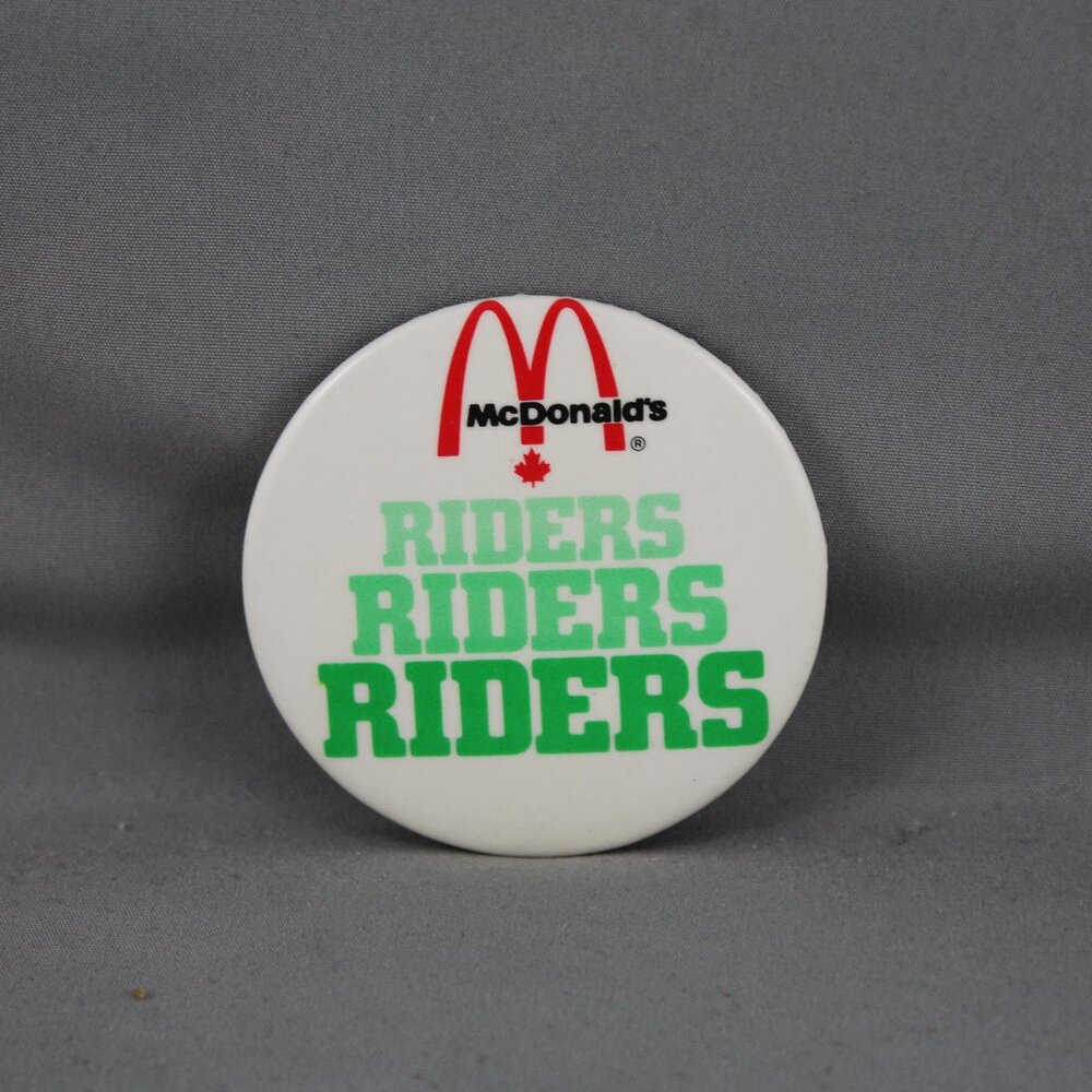 CFL Pin - McDonald's and Saskatchewan Roughriders Promo - Celluloid Pin